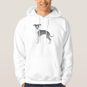 Blauw en wit Italiaans Greyhound Sighthound ontwer Hoodie