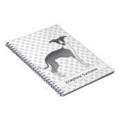 Blauw en wit Italiaans grijnshond met aangepaste t Notitieboek (Rechterzijde)