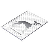 Blauw en wit Italiaans grijnshond met aangepaste t Notitieboek (Linkerzijde)