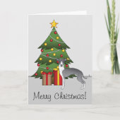 Blauw en wit Italiaans kruid en kerstboom Kaart (Voorkant)