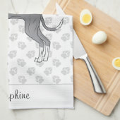 Blauw en wit Italiaans kruit met aangepaste naam Theedoek (Quarter Fold)