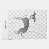 Blauw en wit Italiaans kruit met aangepaste naam Theedoek (Horizontaal)