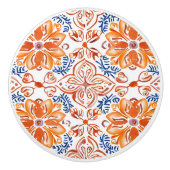 Blauw en wit Italiaans Tegel Keramische Knop (Voorkant)