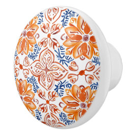 Blauw en wit Italiaans Tegel Keramische Knop