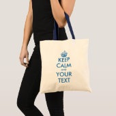 Blauw en wit kalm houden canvas tas |  (Voorkant (product))