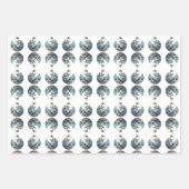 Blauw en Wit Kerst Verpakking Papieren Bladen Inpakpapier Vel (Voorkant 3)