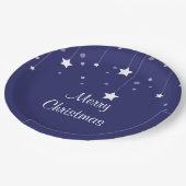 Blauw en wit kerstpapier Bord (Gekanteld)