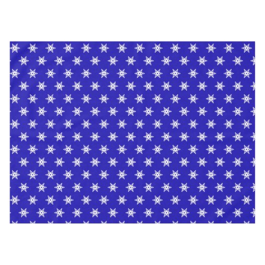Blauw en wit kerstsnowflakes Pattern Modern Tafelkleed (Voorkant (Horizontaal))