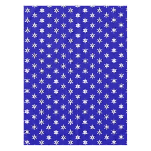 Blauw en wit kerstsnowflakes Pattern Modern Tafelkleed (Voorkant)