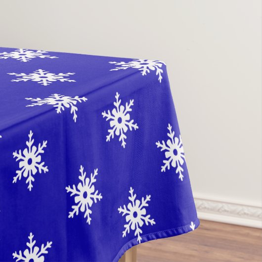 Blauw en wit kerstsnowflakes Pattern Modern Tafelkleed (Voorbeeld)