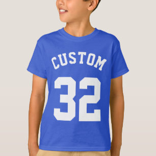Blauw en wit Kind   Sport Jersey Design T-shirt