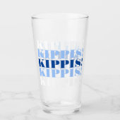 Blauw en wit Kippis Beer Glass Glas (Voorkant)