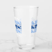 Blauw en Wit Kippis Bierglas Glas (Links)