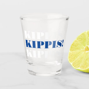 Blauw en wit Kippis Shot Glass Glas