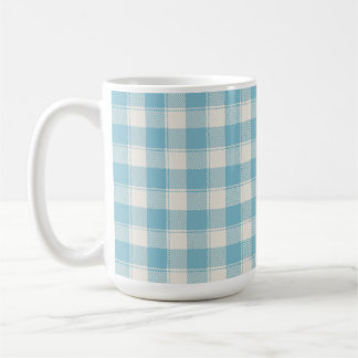 Blauw en wit klassiek geruit gingham patroon koffiemok