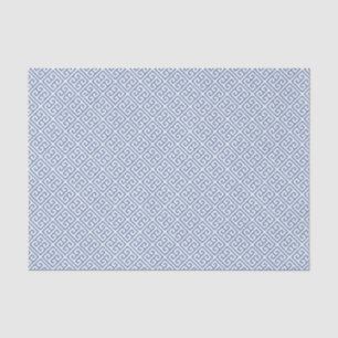 Blauw en wit klassiek Grieks sleutelpatroon Tissuepapier