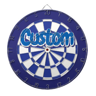 Blauw en Wit Koel Gepersonaliseerde Tekst Dartbord