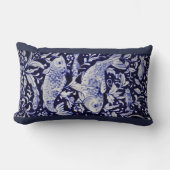 Blauw en Wit Koi Vijver Keramische Tegel Design Ku Kussen (Voorkant)