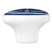 Blauw en wit kompas, autisch keramische knop (Zijkant)