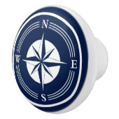 Blauw en wit kompas, autisch keramische knop (Rechts)
