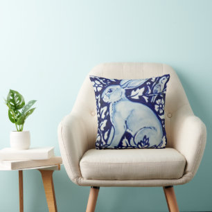 Blauw en wit konijn Acent Pillow Decor Cobalt Kussen