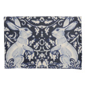 Blauw en wit konijn Bunny Elegant Art Full Queen Kussensloop (Voorkant)