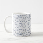 Blauw en wit konijn, duck Pattern, illusie aangepa Koffiemok (Links)