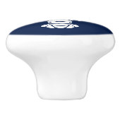 Blauw en wit, kreeft, nicht, kust keramische knop (Zijkant)
