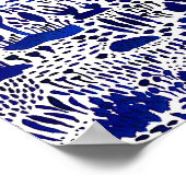 Blauw en wit kunstwerk poster (Hoek)