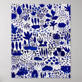 Blauw en wit kunstwerk poster (Voorkant)