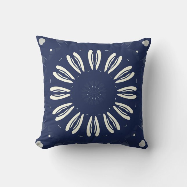 Blauw en wit kussen (Voorkant)