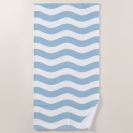 Blauw en wit kustgolfpatroon strandlaken