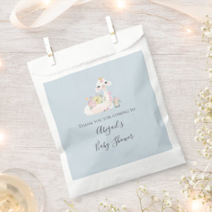 Blauw en wit Lama Baby Boy baby shower Bedankzakje