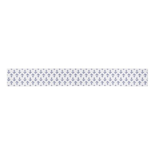 Blauw en wit legerpatroon van anker grosgrain lint (Voorkant)