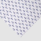 Blauw en wit legerpatroon van anker tissuepapier (Detail)