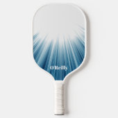 Blauw en Wit Lichtgevend Modern Monogram Pickleball Paddle (Voorkant)