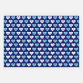 Blauw en Wit Liefde Hart Papa Patroon Inpakpapier Vel (Voorkant 3)