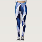Blauw en wit lint leggings (Voorkant)