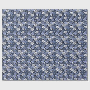 Blauw en wit madeliefjes patroon cadeaupapier