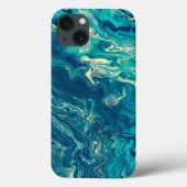 Blauw en wit marmer Acrylafbrekend materiaal Case-Mate iPhone Case (Achterkant)