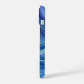 Blauw en wit marmer Acrylafbrekend materiaal iPhone 15 Hoesje (Linkerkant)