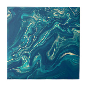 Blauw en wit marmer Acrylafbrekend materiaal Tegeltje
