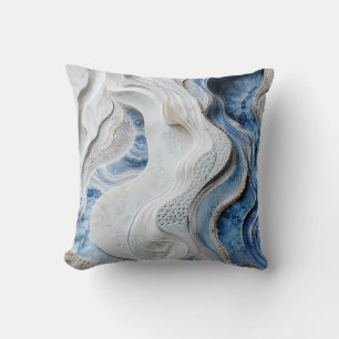 Blauw en wit marmeren kristal geode kunst kussen