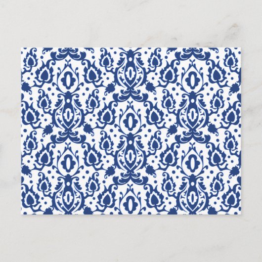Blauw en wit Marokkaans Casbah Damask Briefkaart (Voorkant)