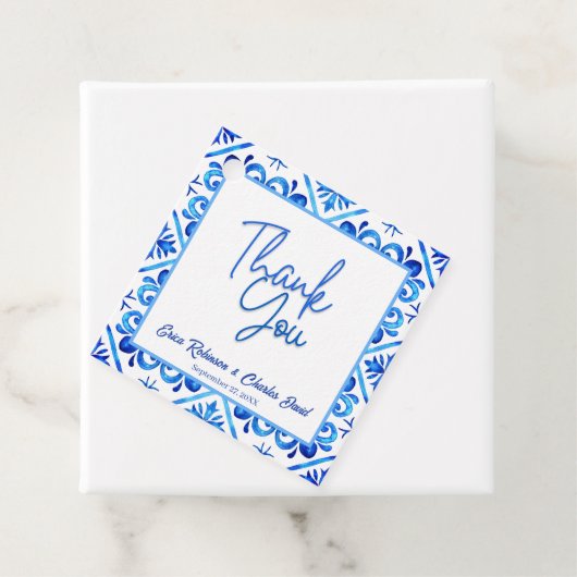 Blauw en wit Marokkaans dank u bruiloft gunst Bedankjes Labels (In situ)