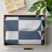 Blauw en wit midden van de eeuw modern tissuepapier (Geschenk)