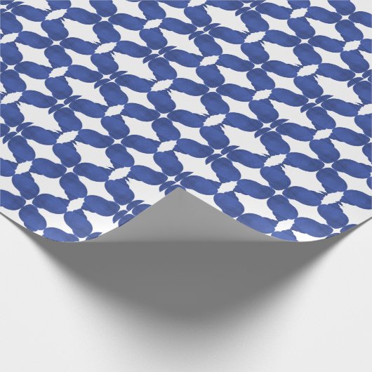 Blauw en wit minimalistisch kustzeeschildpad eenvo cadeaupapier (Hoek)