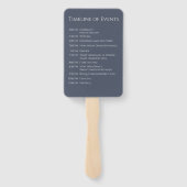 Blauw en Wit-Modern-Monogram-Huwelijksprogramma- Handwaaier (Achterkant)