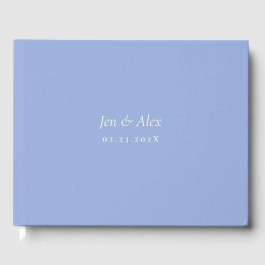 Blauw en wit Modern Wedding Guest Book Gastenboek (Voorkant)