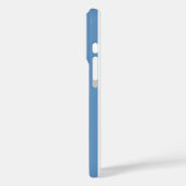 Blauw en wit monogram strepen Case-Mate iPhone case (Achterkant / Links)